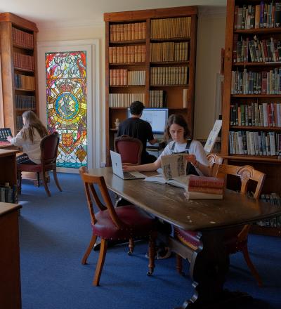Students at work in the Library in summer 2022