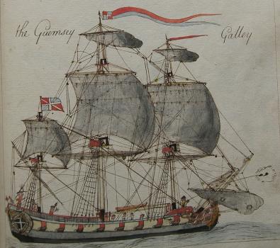 The Guernsey Galley, from Richard de Jersey's Book of Navigation in the Priaulx LIbrary Collection
