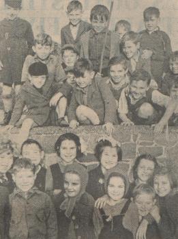 Children watching Guy Fawkes procession, 1947, from Priaulx Library Collection