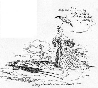Cruikshank sketch, short dress 1834, from Priaulx Library Collection
