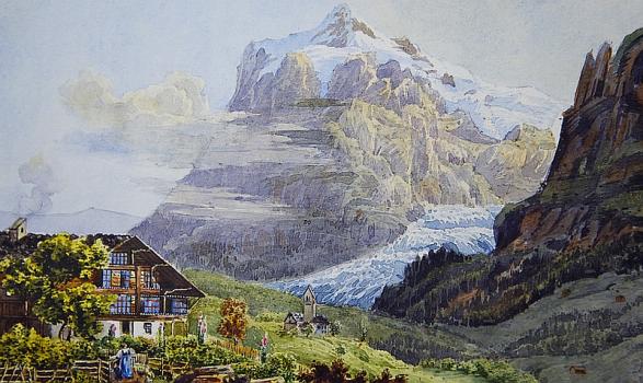 Rosa Brock, Alpine scene, Priaulx Library collection