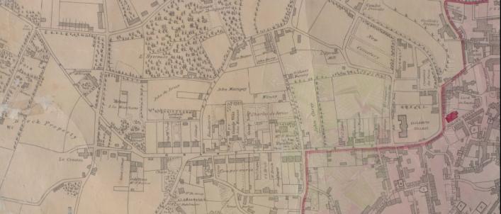 Part of the 1843 map of St Peter Port copyright The Priaulx Library