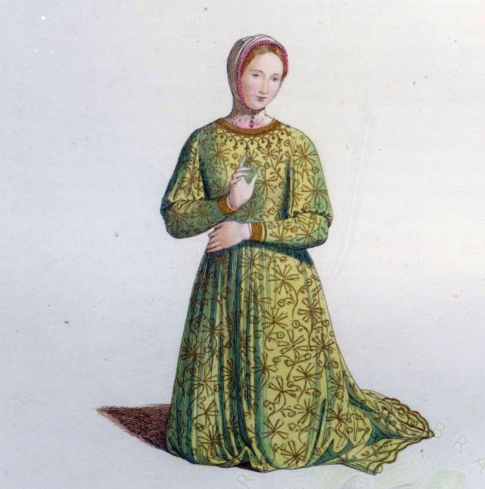 French girl of 14th century, Mercuri & Bonnard, 1860, from the Library Collection