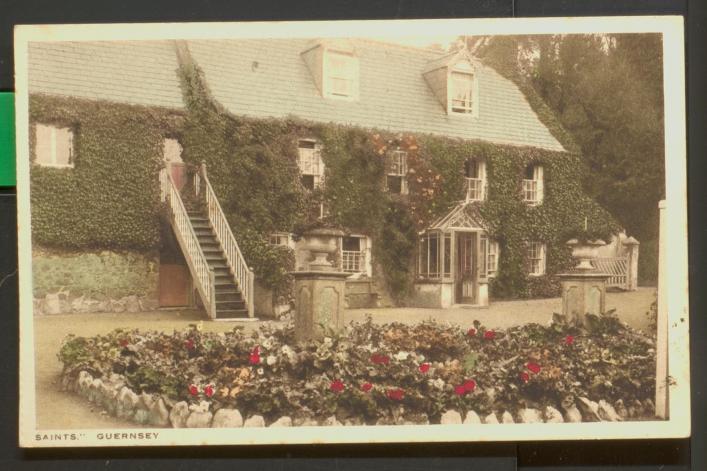 A postcard of a farm at Saints from the Priaulx Library collection, Guernsey