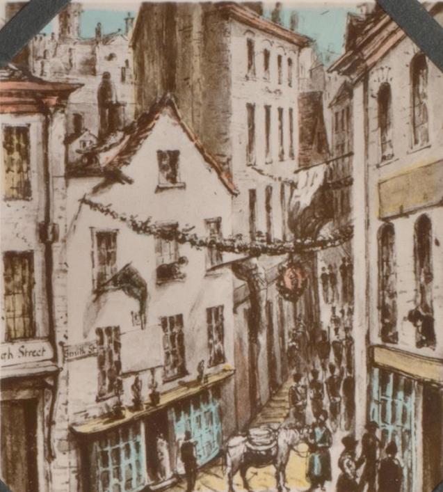 View from Marshall's Hotel 1832 by Celia Montgomery, Priaulx Library collection