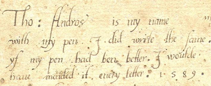 Detail of Thomas Andros' Commonplace Book in the Priaulx Library Collection