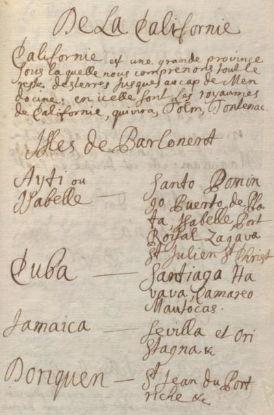 Pierre Martin, La Californie, from his Caen lecture notes, 1686, Priaulx Library Collection