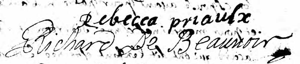 Signature Richard de Beauvoir 1695