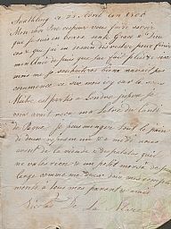 Hurel Collection: lNico de la Mare letter of 1806