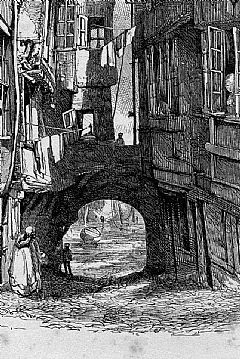 Cow-Lane, a detail from Ansted's Channel Islands,1862, showing how barrels could easily be landed there
