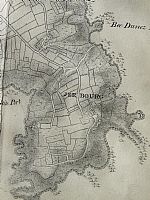 Gardner map 1787 showing a circular building; click for larger image